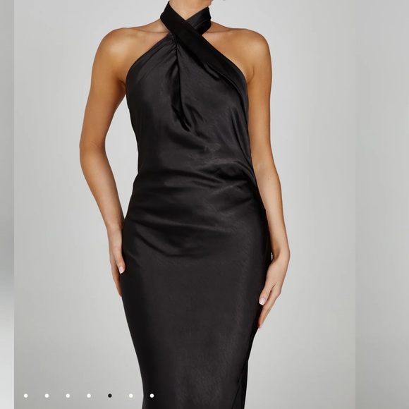 MESHKI black halter neck dress - Picture 6 of 6